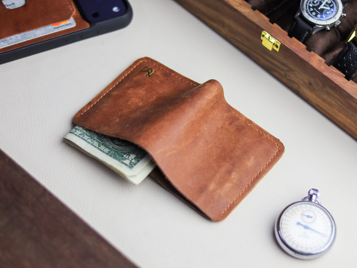 TRIDENT MINI - COGNAC BROWN VEG PULL UP LEATHER