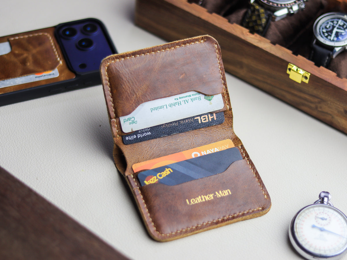 TRIDENT MINI - RUSSET BROWN VEG WAX PULL UP LEATHER