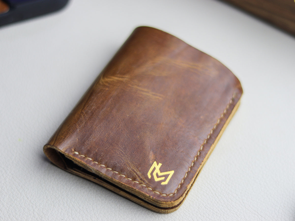 TRIDENT MINI - RUSSET BROWN VEG WAX PULL UP LEATHER