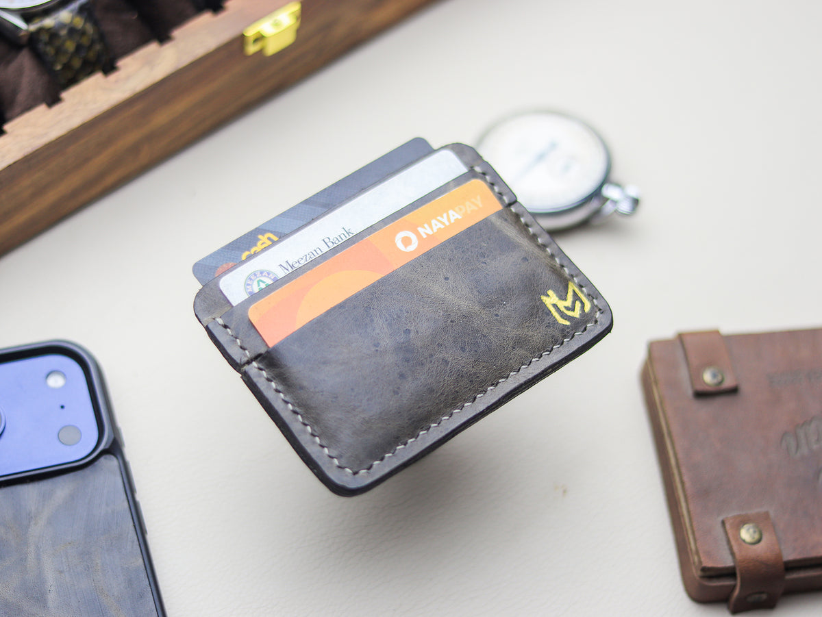 MINIMAL CLASSIC -  MIDNIGHT GRAY VEG WAX PULL UP LEATHER
