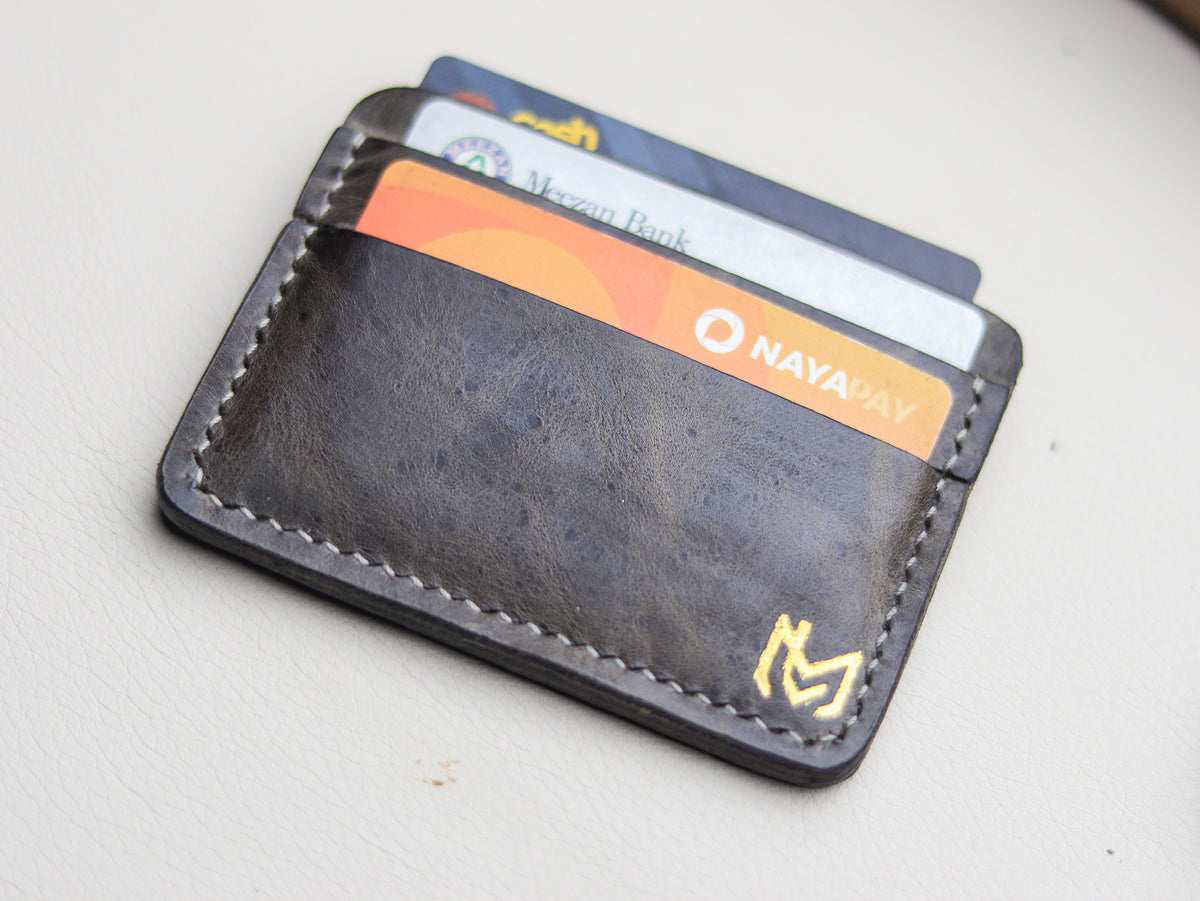 MINIMAL CLASSIC -  MIDNIGHT GRAY VEG WAX PULL UP LEATHER