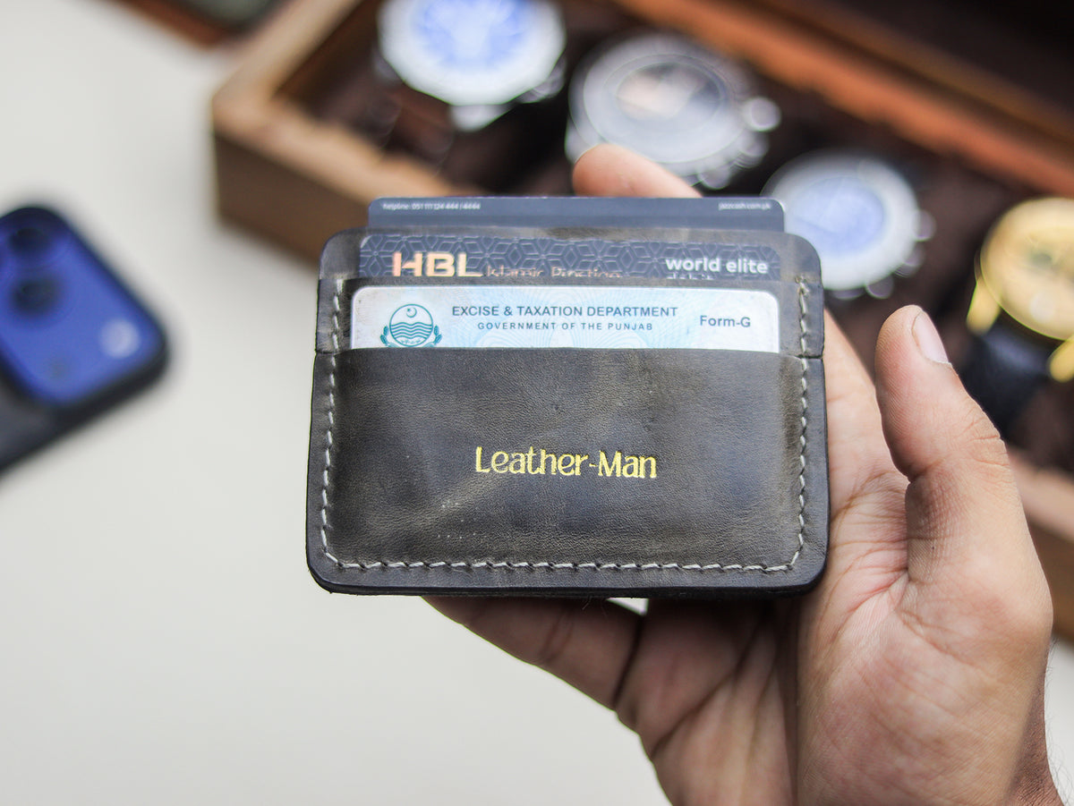 MINIMAL CLASSIC -  MIDNIGHT GRAY VEG WAX PULL UP LEATHER