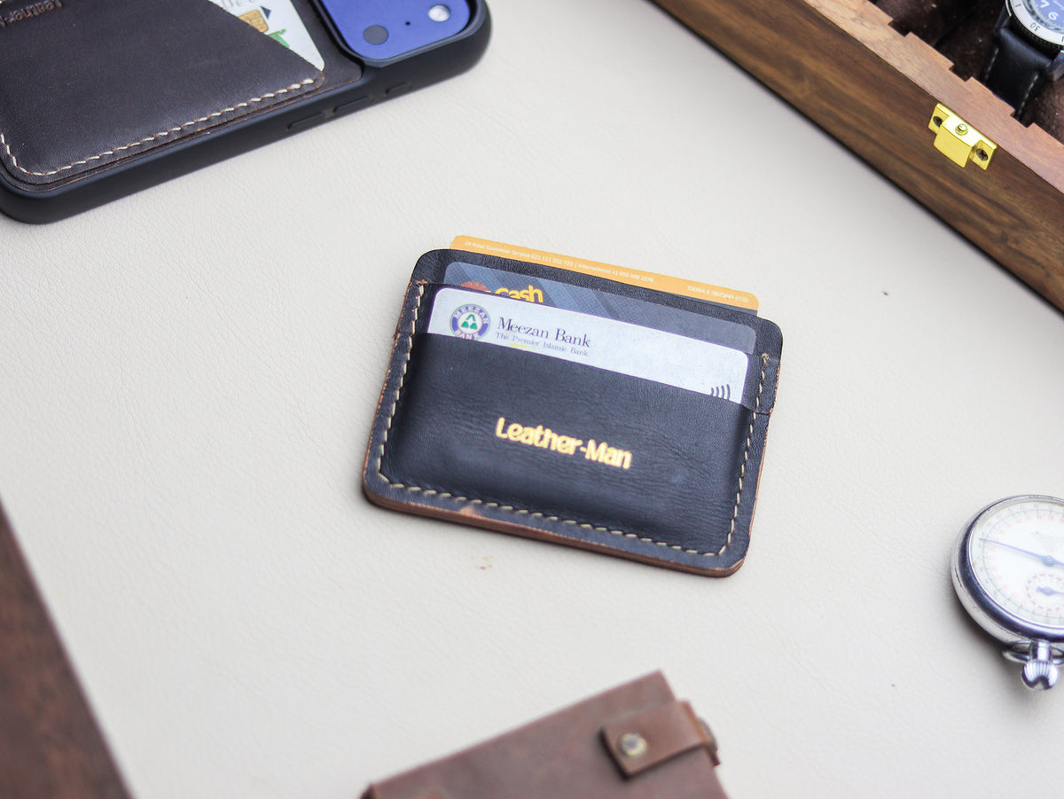 MINIMAL CLASSIC -  HORWEEN BLACK VEG TAN LEATHER