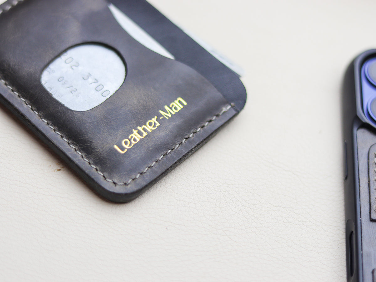 MINIMAL - MIDNIGHT GRAY VEG WAX PULL UP LEATHER