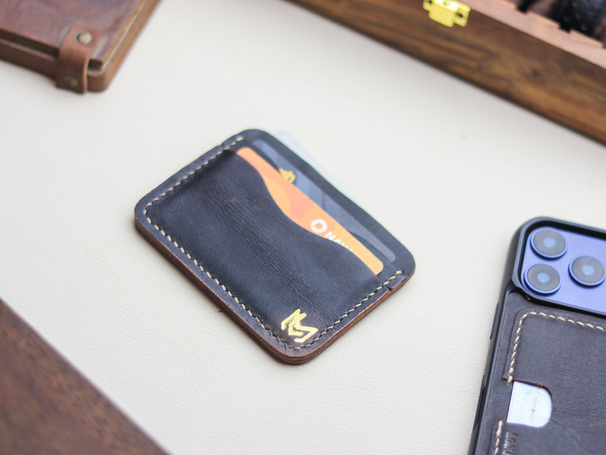 MINIMAL - HORWEEN BLACK VEG TAN LEATHER
