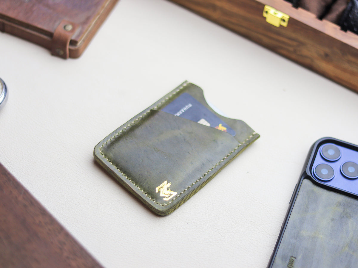 ARCHER - BASIL GREEN VEG WAX PULL UP LEATHER