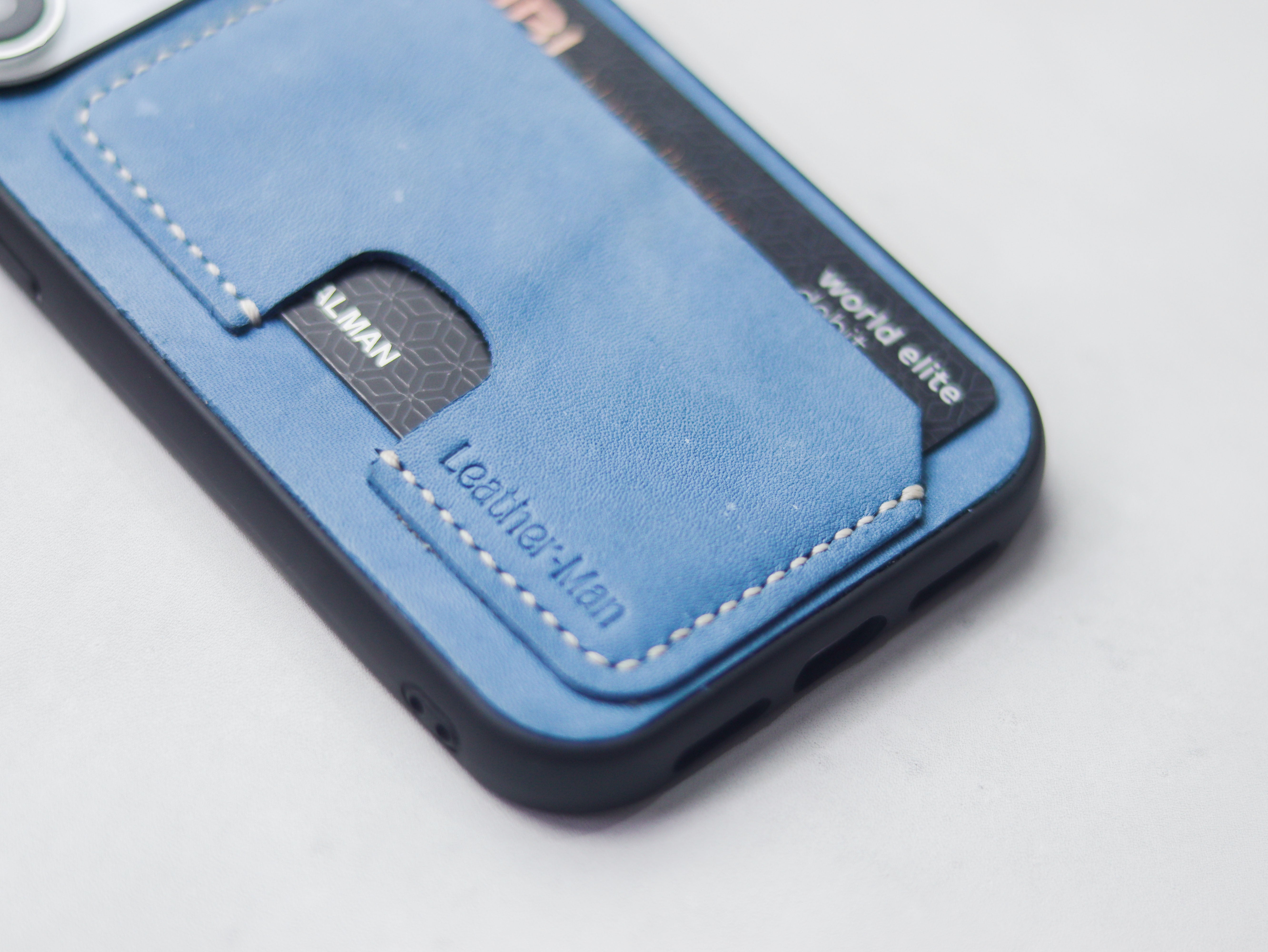 CAROLINE BLUE LEATHER - WALLET PHONE CASE