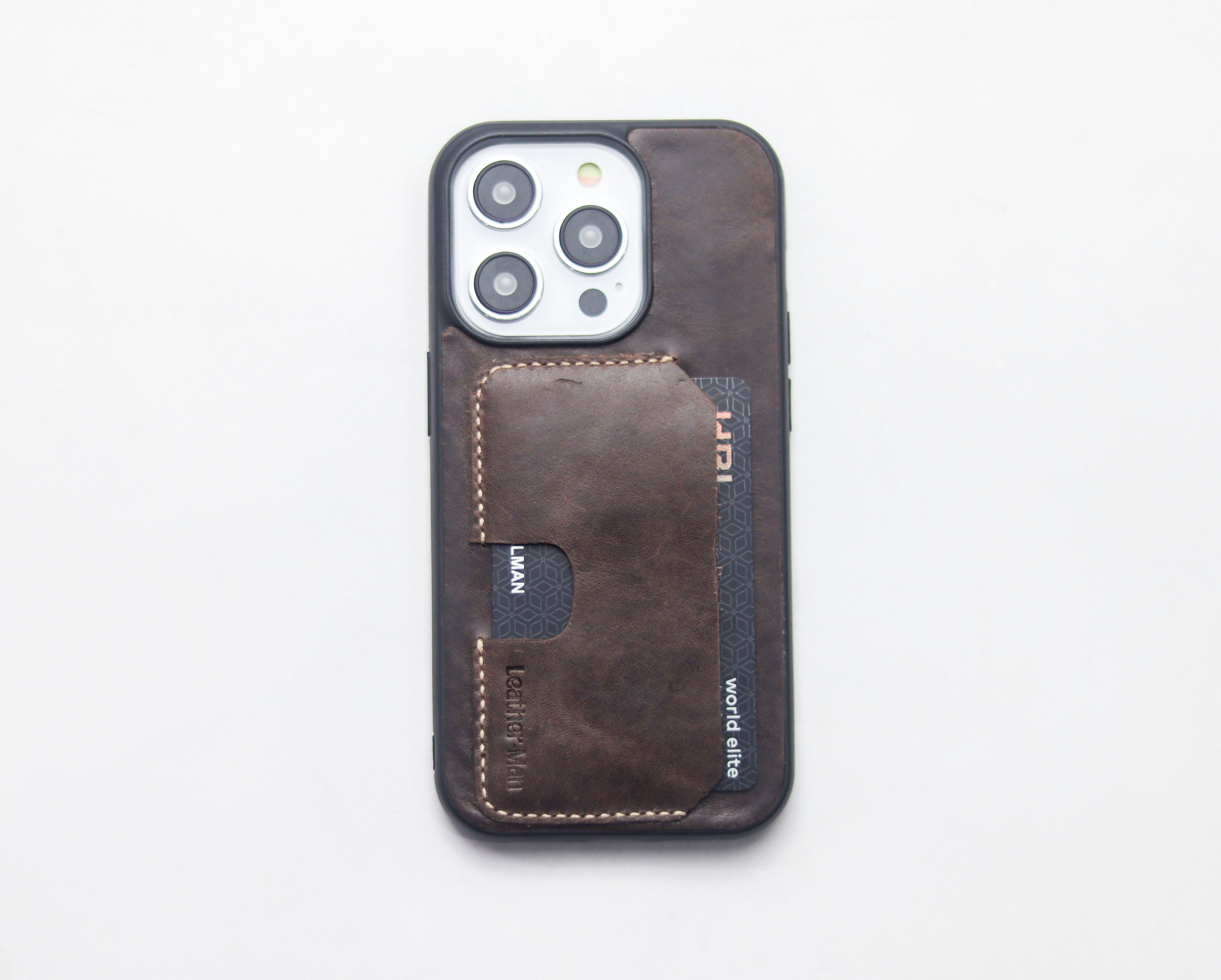 WALNUT BROWN LEATHER - WALLET PHONE CASE