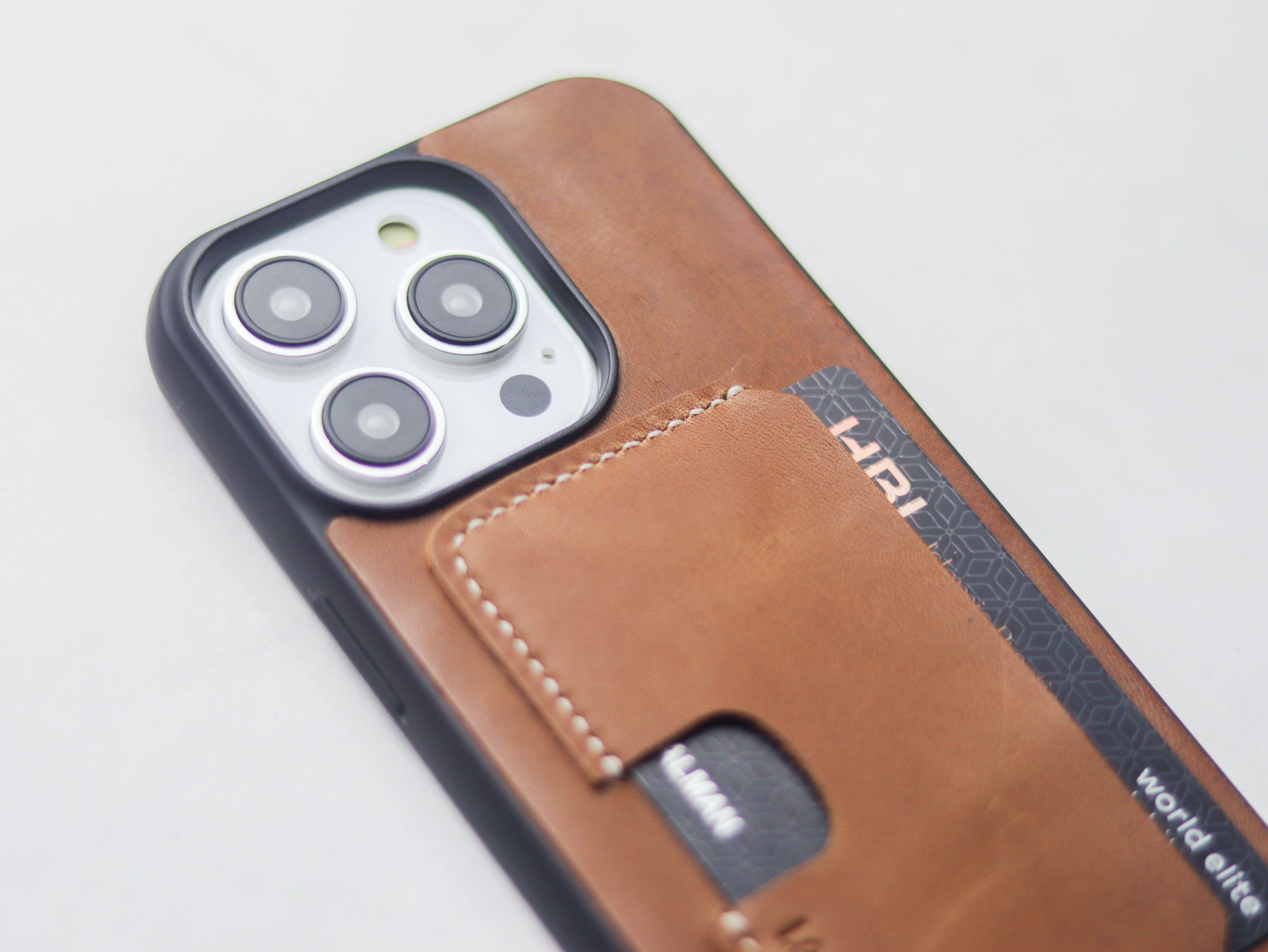 CARAMEL BROWN LEATHER - WALLET PHONE CASE