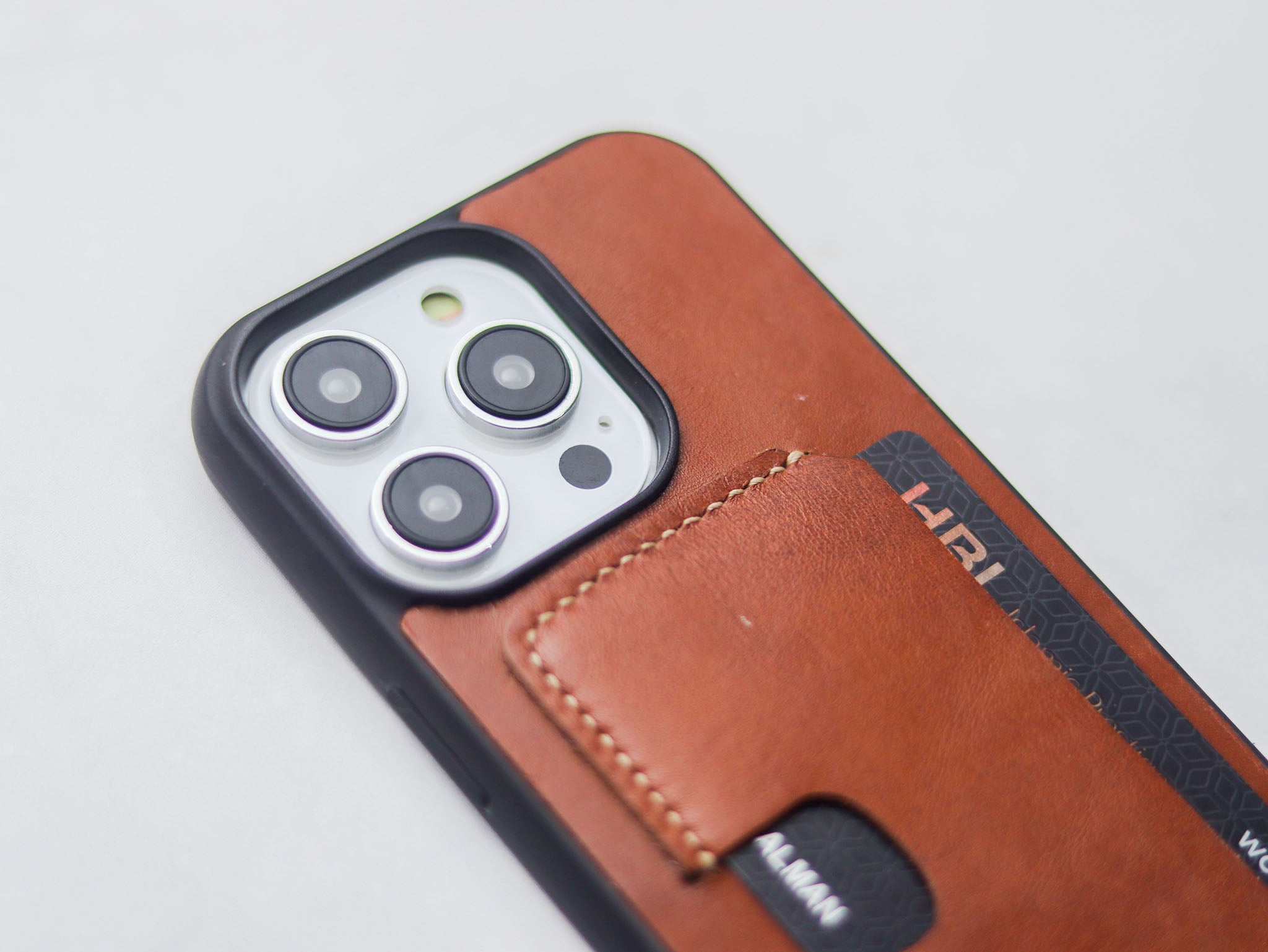 TAN BROWN LEATHER - WALLET PHONE CASE