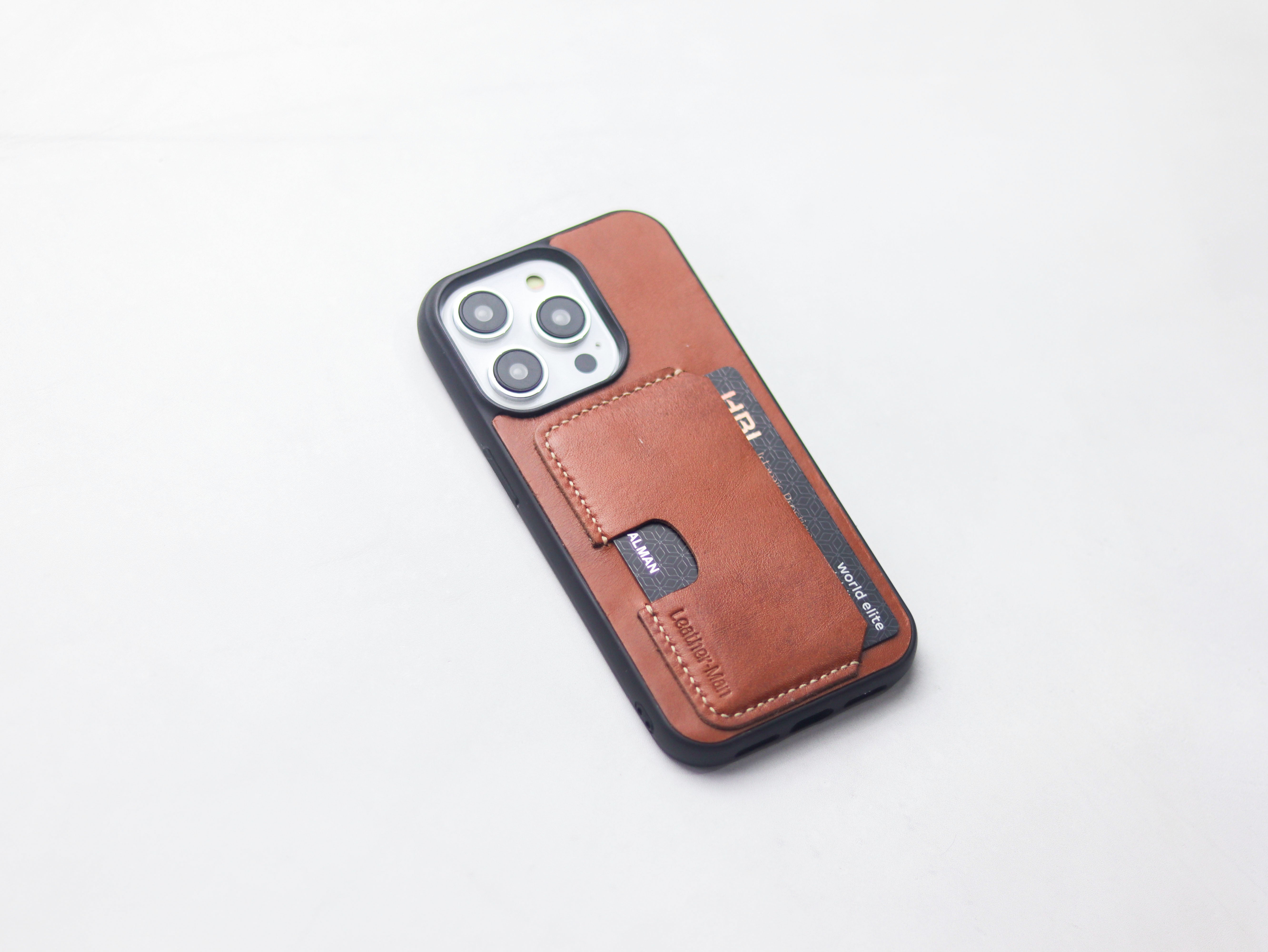 TAN BROWN LEATHER - WALLET PHONE CASE