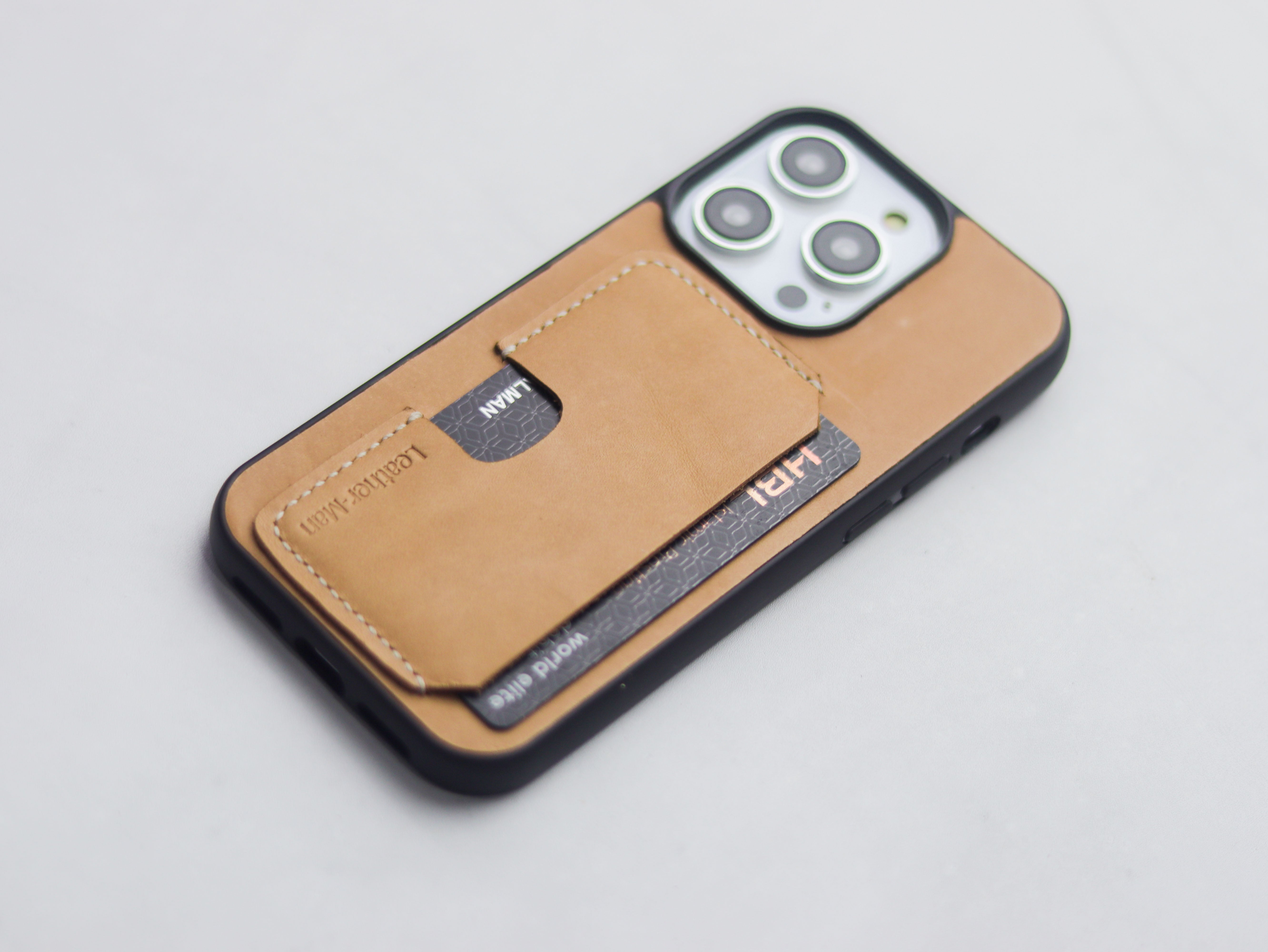 NATURAL BUTTERO LEATHER -  WALLET PHONE CASE