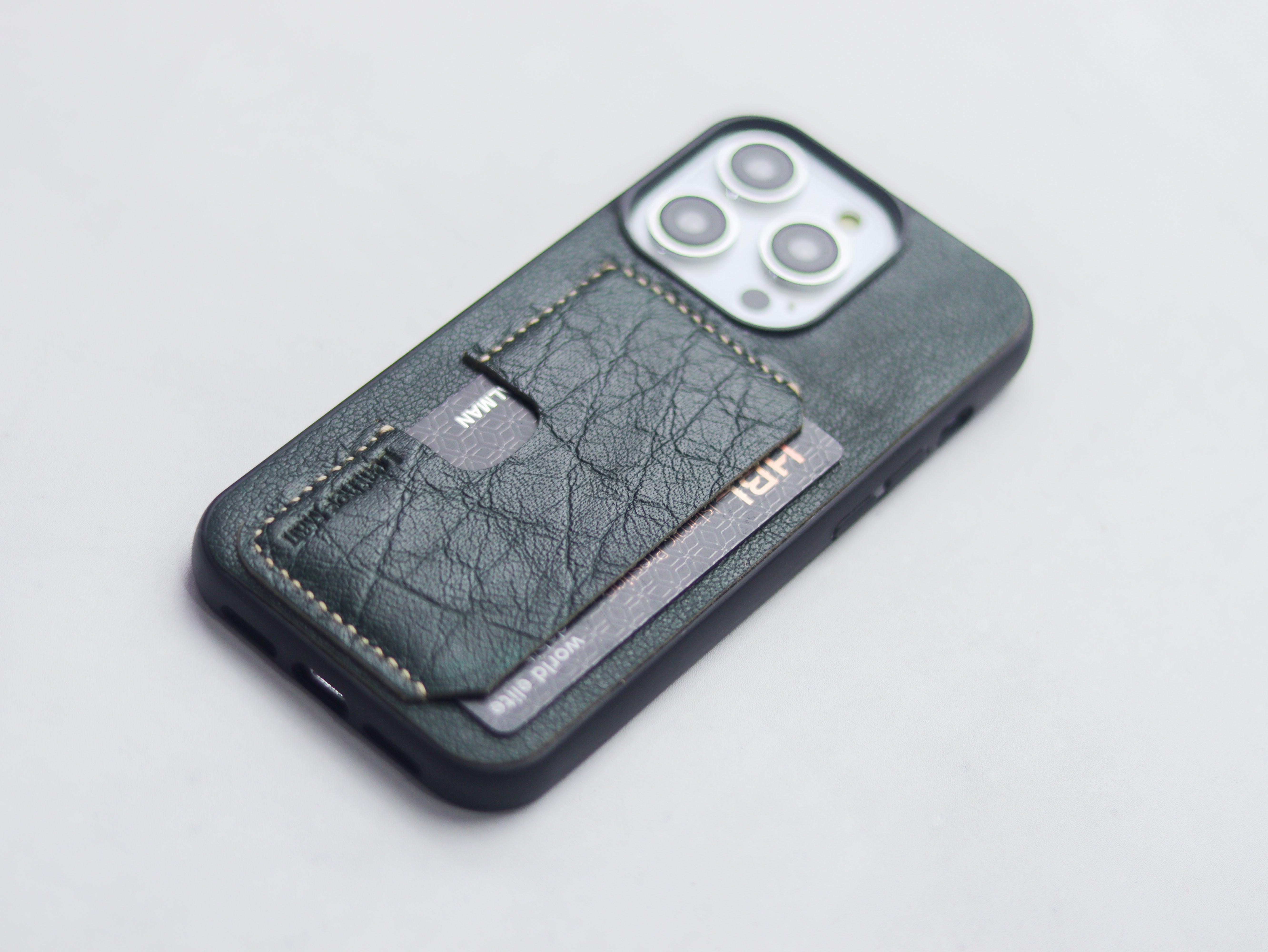 PINE GREEN LEATHER - WALLET PHONE CASE