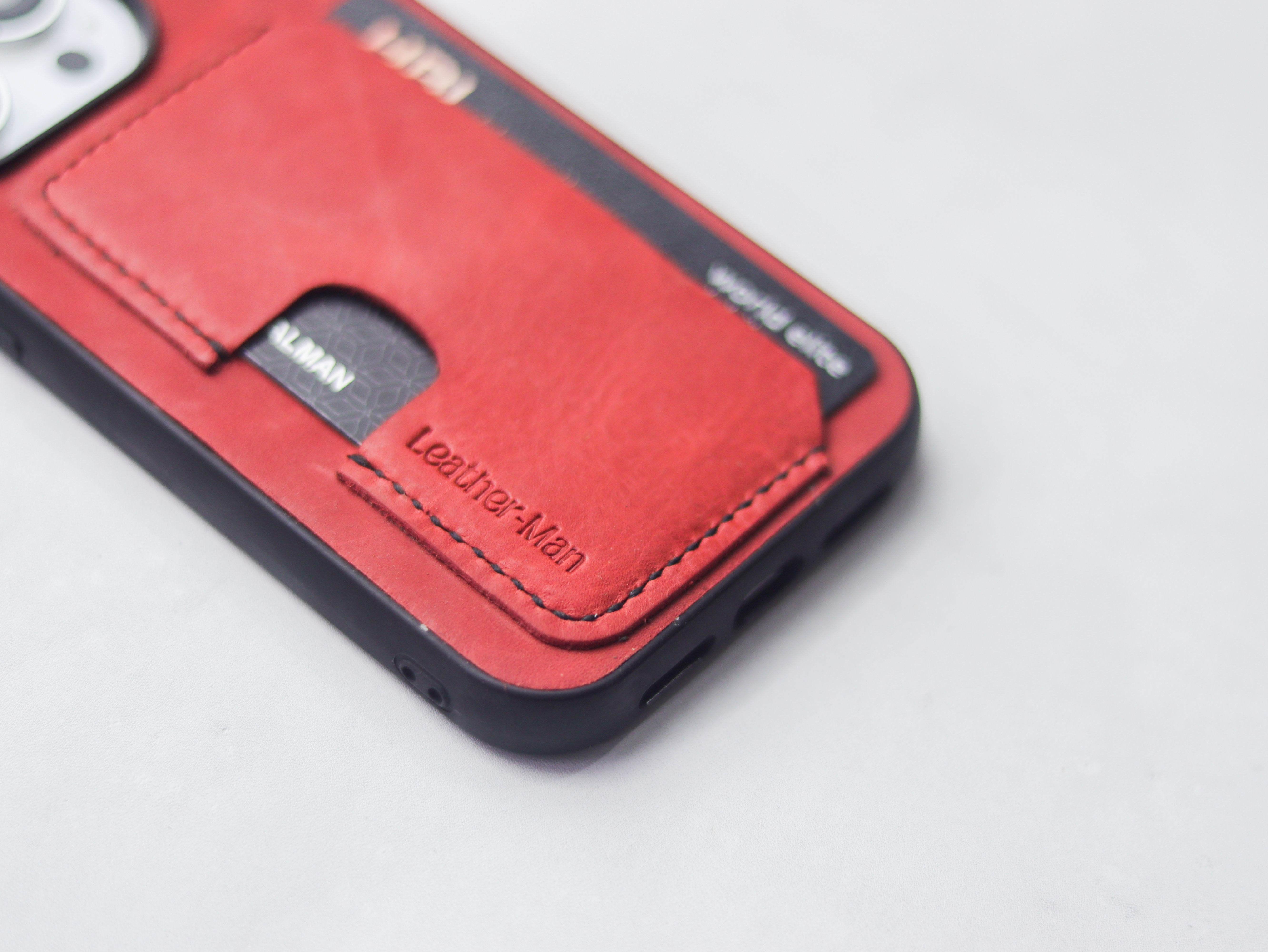 PRISMATIC RED LEATHER - WALLET PHONE CASE