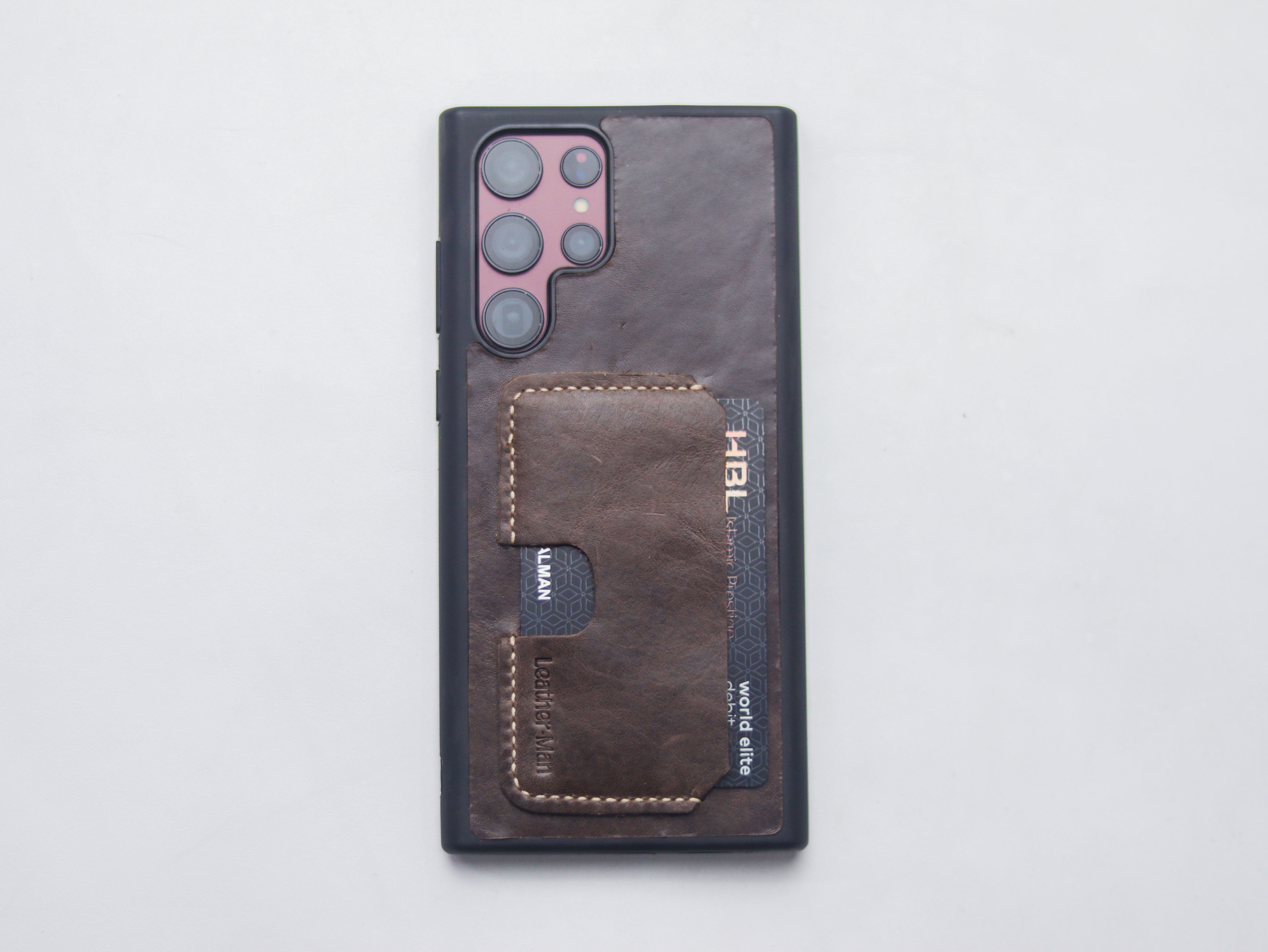 WALNUT RBOWN LEATHER WALLET PHONE CASE