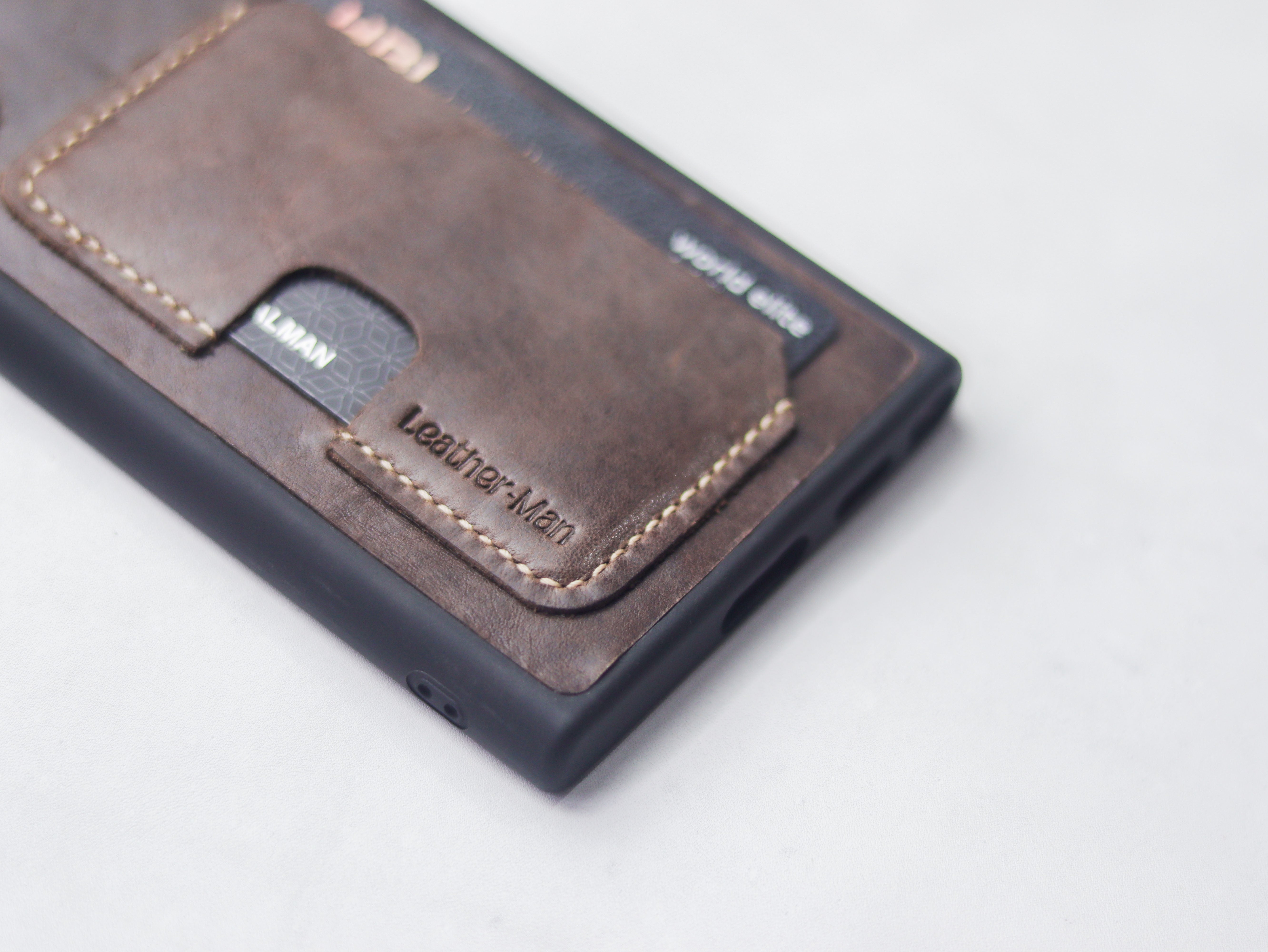 WALNUT RBOWN LEATHER WALLET PHONE CASE