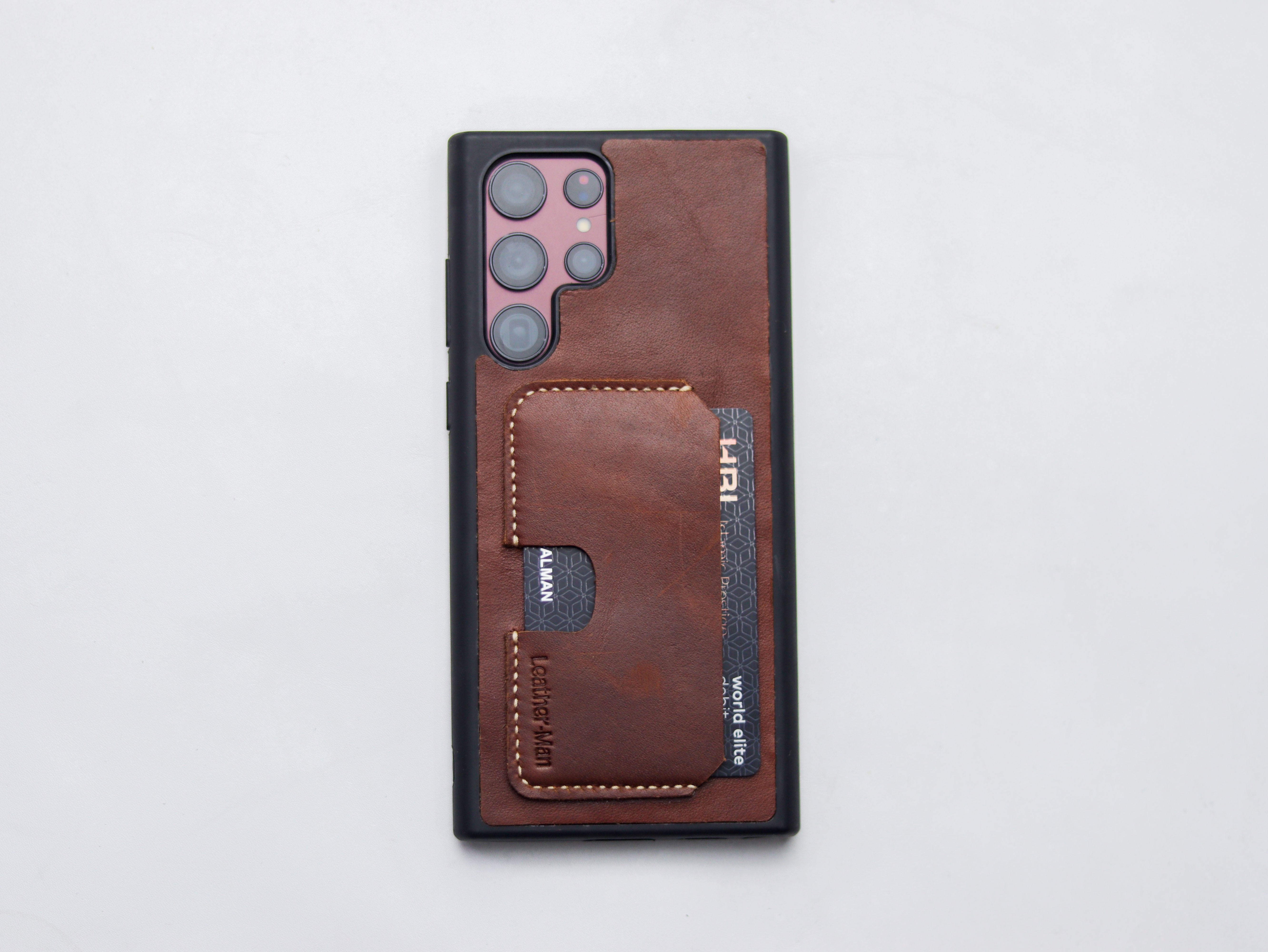 CHESTNUT BROWN LEATHER WALLET PHONE CASE