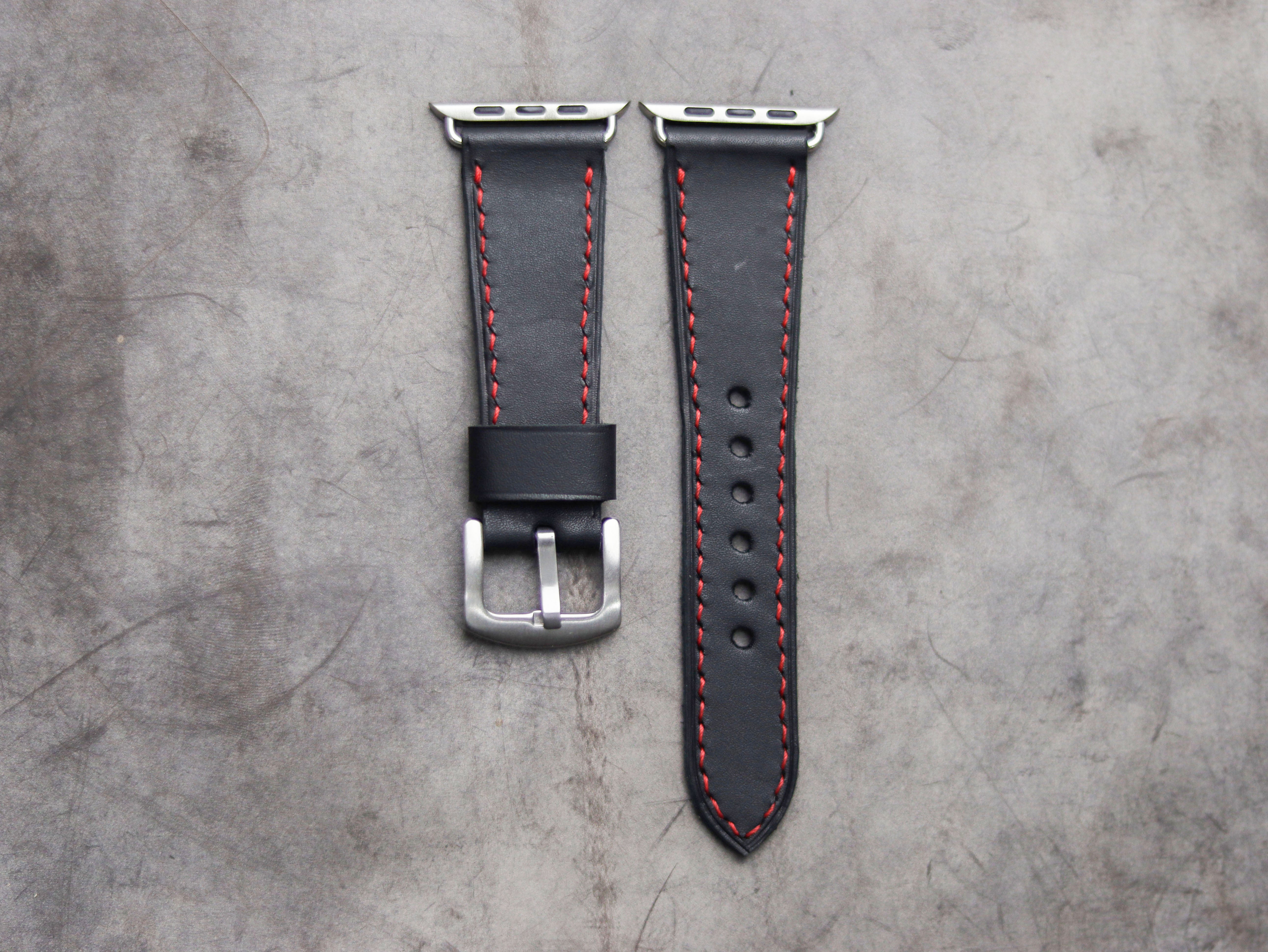 PHANTOM BLACK LEATHER - APPLE WATCH STRAPS HAND-CRAFTED