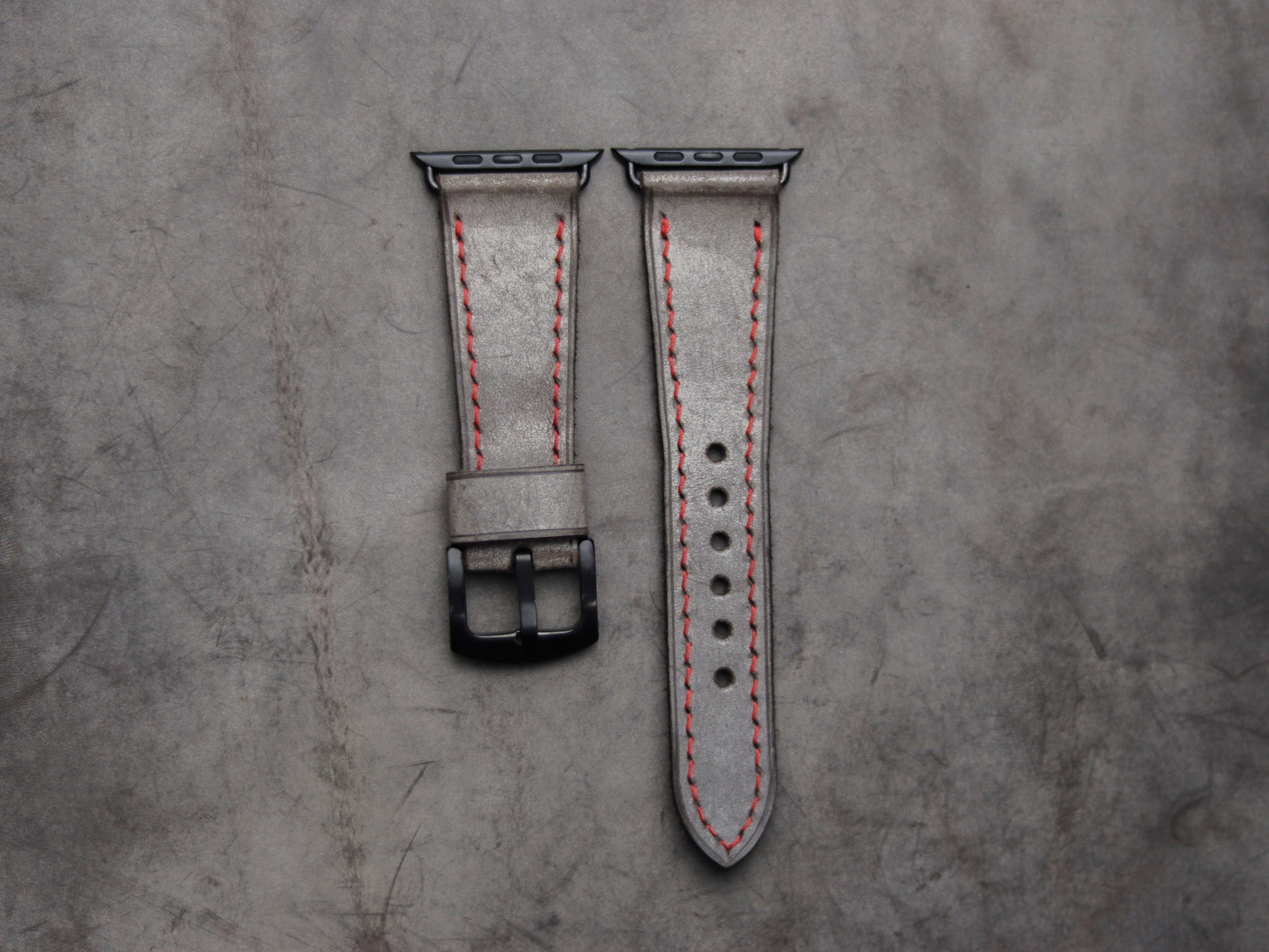 PEWTER GREY LEATHER - APPLE WATCH STRAPS HAND-CRAFTED