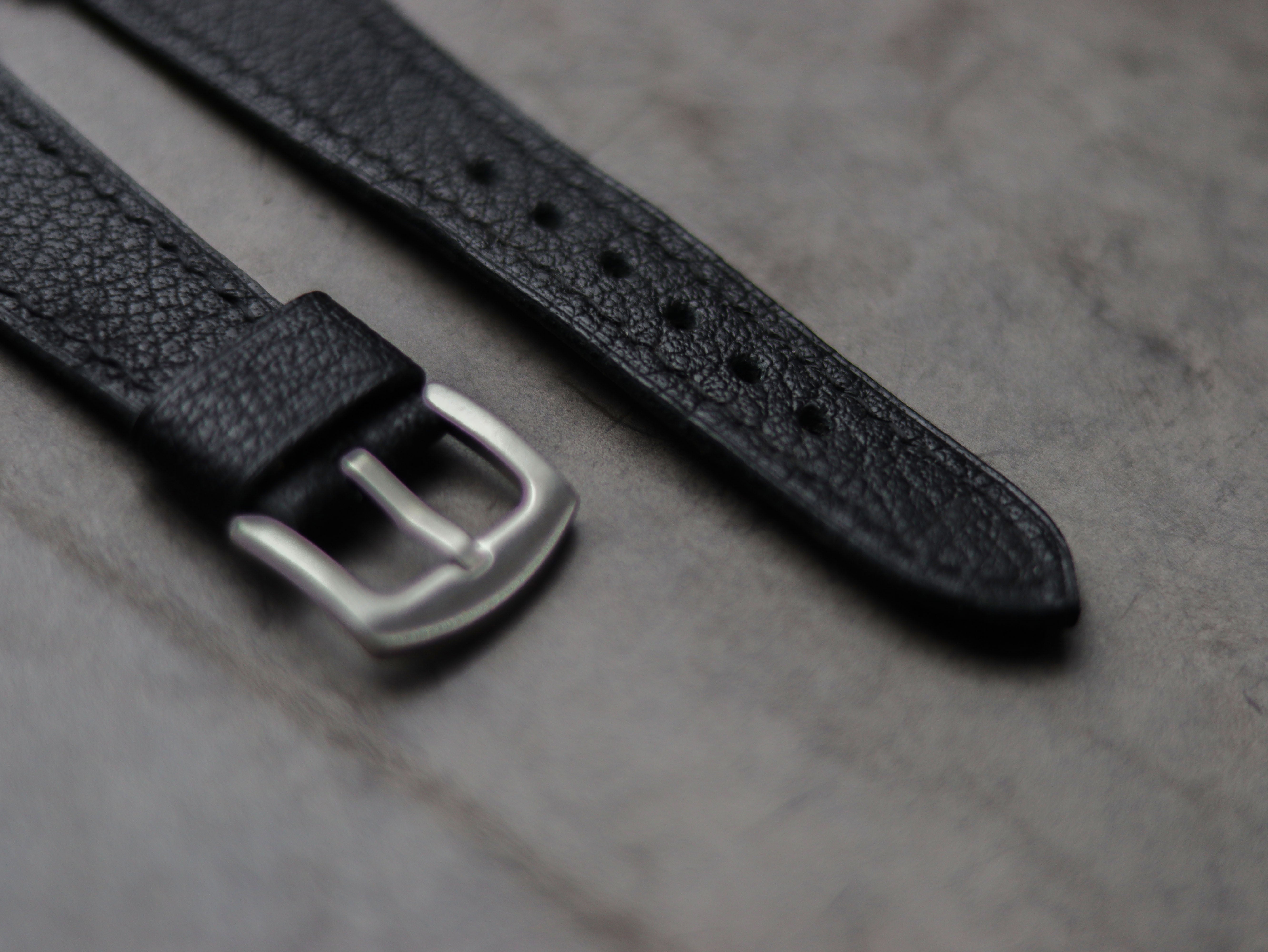 ITALIAN CHEVRE BLACK  LEATHER - APPLE WATCH STRAPS HAND-CRAFTED