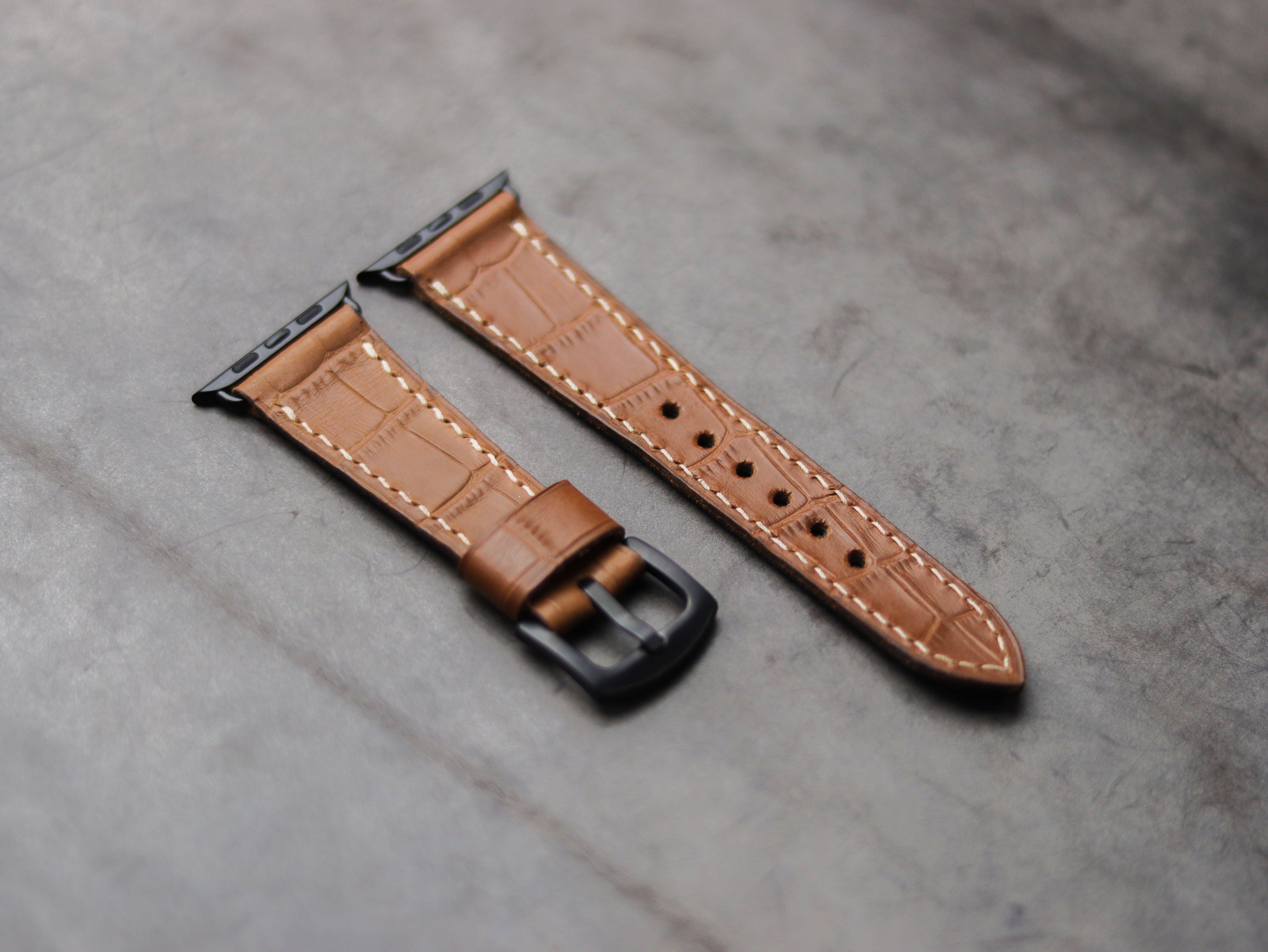 MUSTARD CROCO LEATHER - APPLE WATCH STRAPS HAND-CRAFTED
