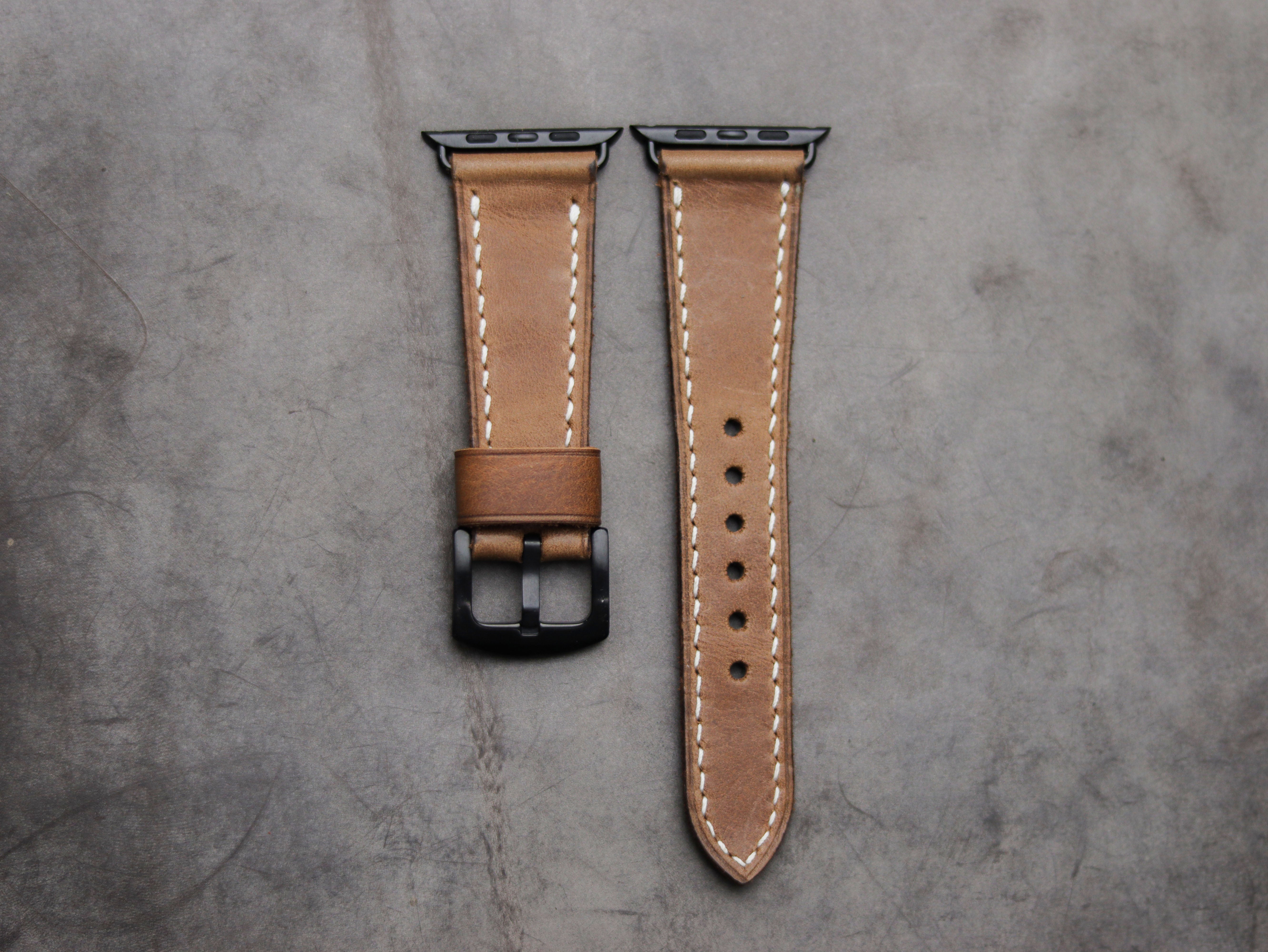 CARAMEL BROWN LEATHER - APPLE WATCH STRAPS HAND-CRAFTED
