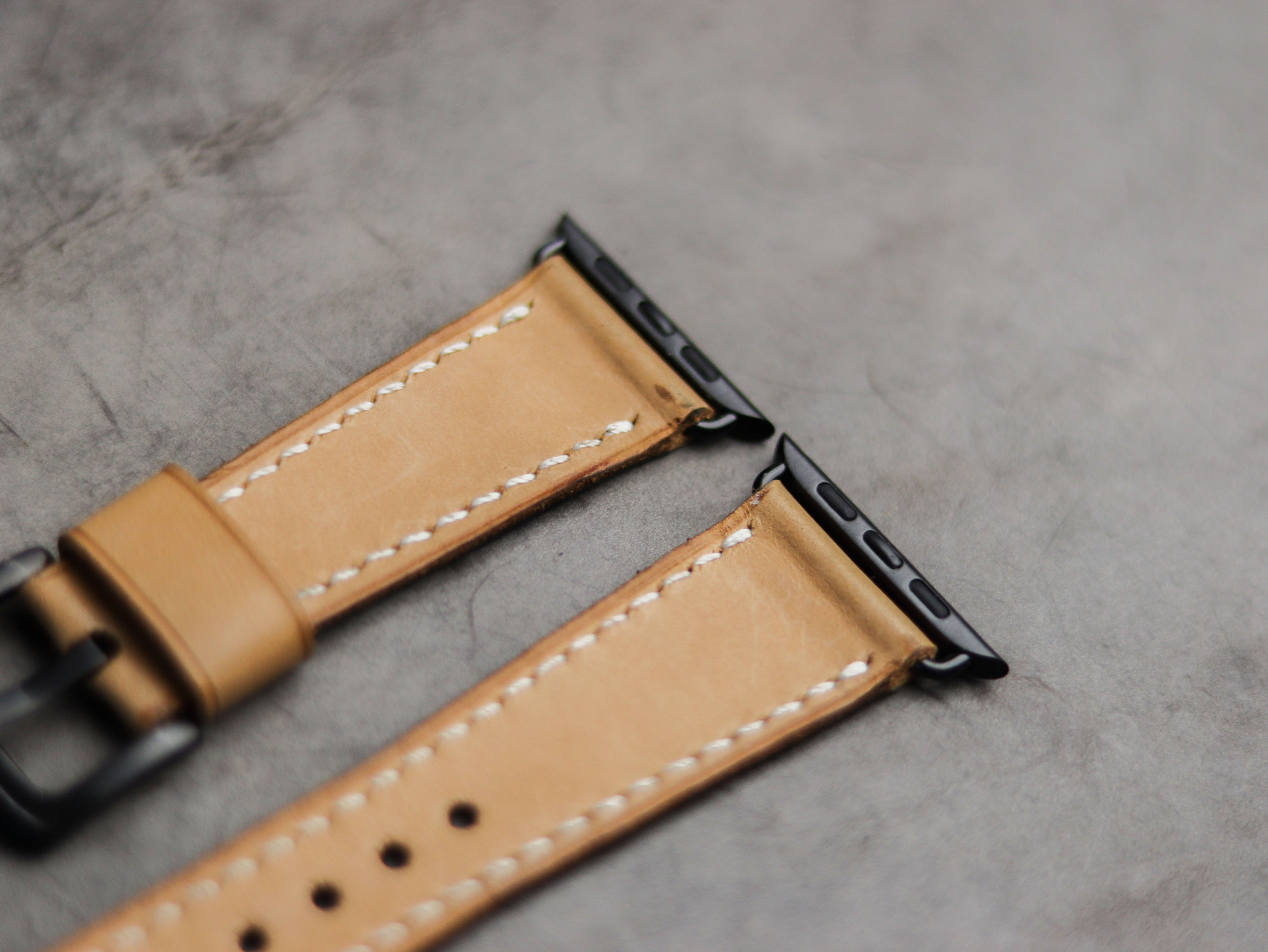 NATURAL BUTTERO LEATHER - APPLE WATCH STRAPS HAND-CRAFTED