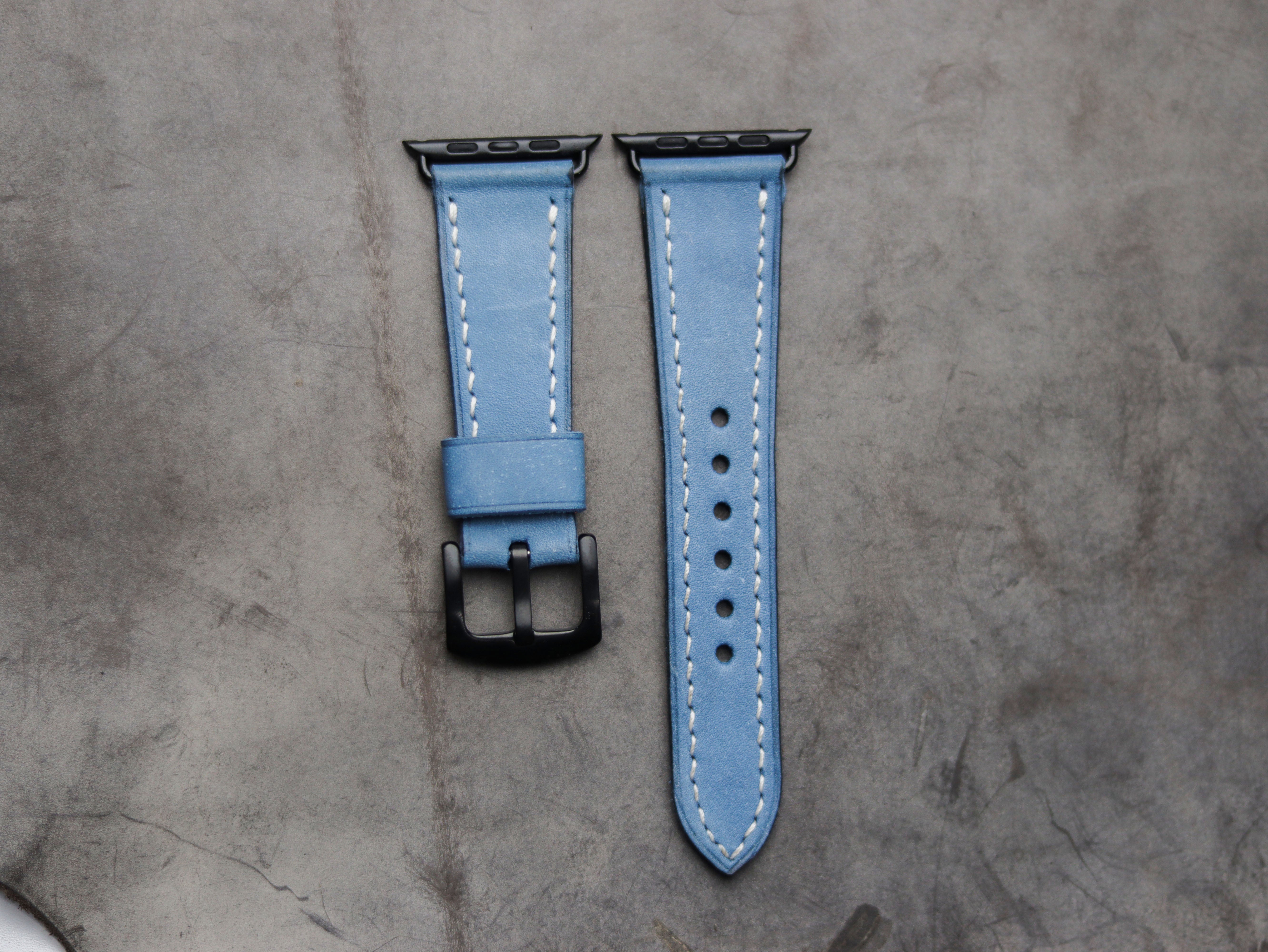 CAROLINE BLUE LEATHER - APPLE WATCH STRAPS HAND-CRAFTED