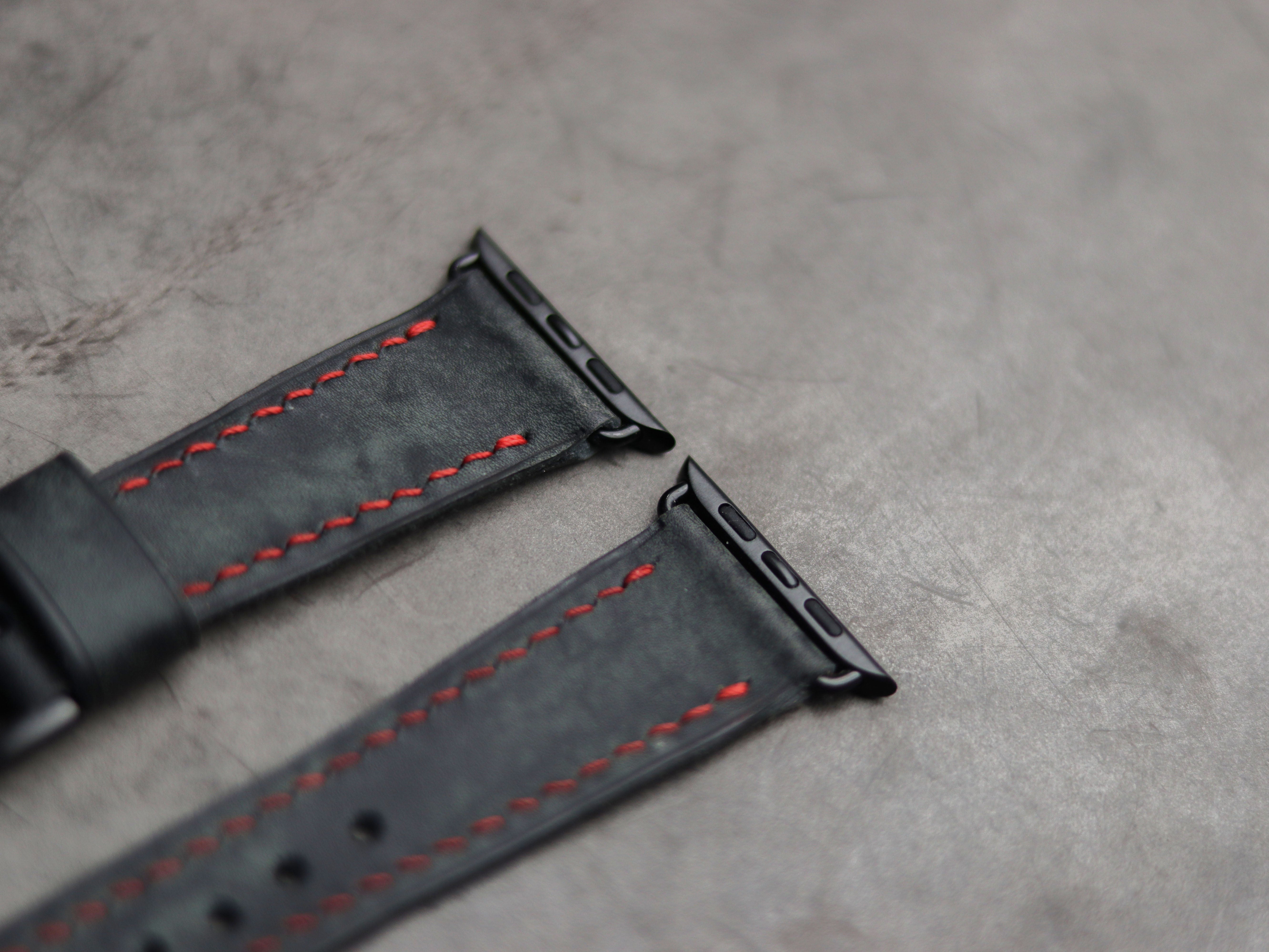 ONYX GREY LEATHER - APPLE WATCH STRAPS HAND-CRAFTED