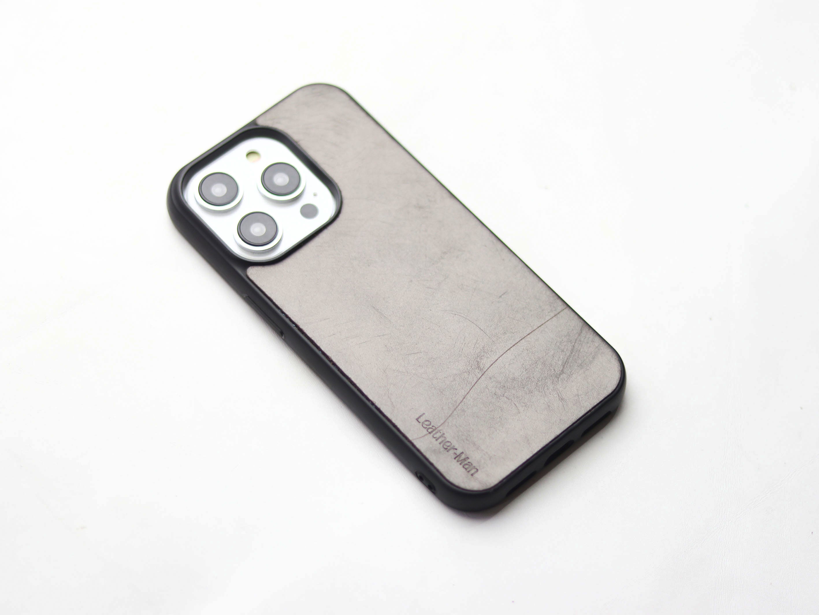 PEWTER GREY LEATHER - CLASSIC PHONE CASE