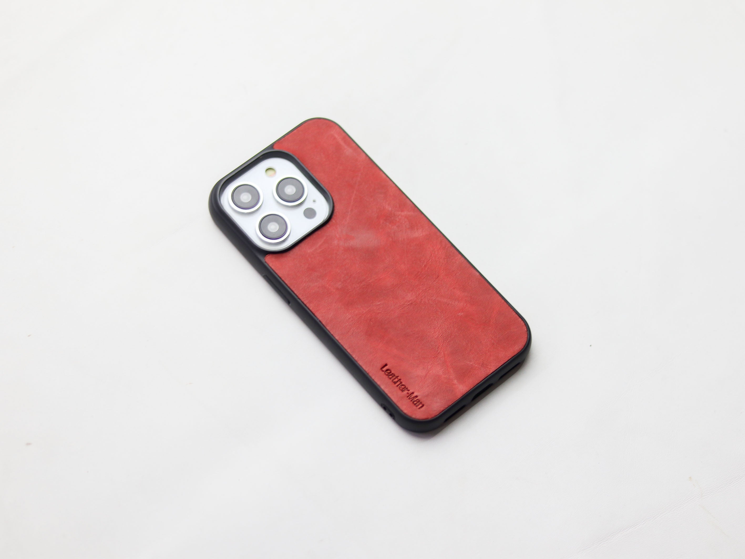 PRISMATIC RED LEATHER - CLASSIC PHONE CASE