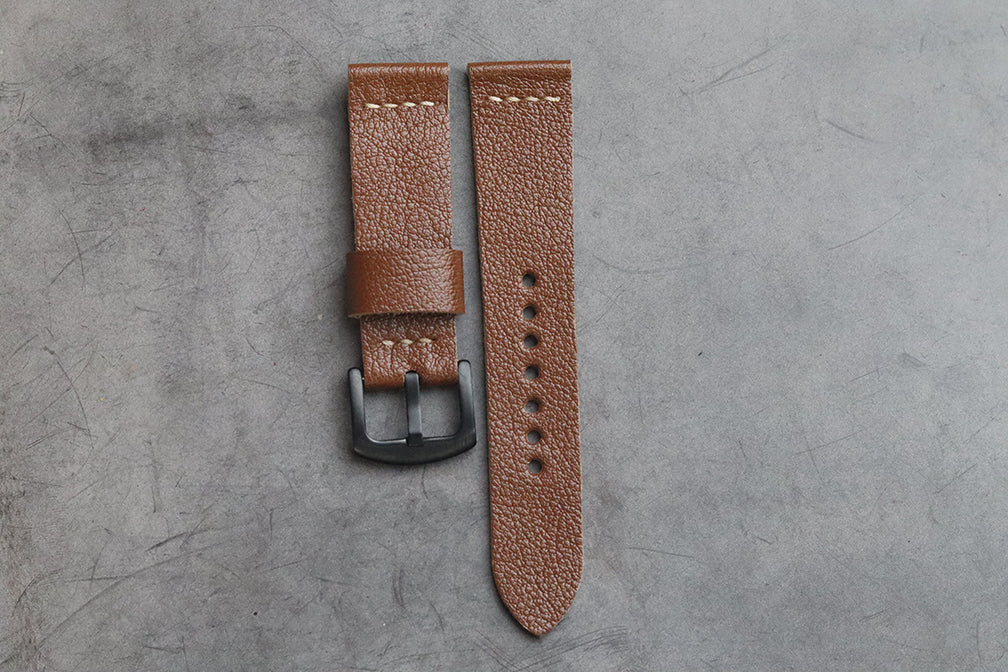 CHEVRE BROWN HAND-CRAFTED LEATHER WATCH STRAPS