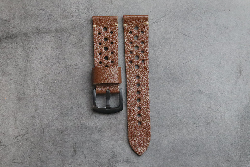 CHEVRE BROWN HAND-CRAFTED LEATHER WATCH STRAPS