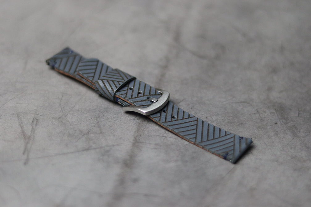 "E1" ENGRAVED STRAPS - PRUSSIAN BLUE