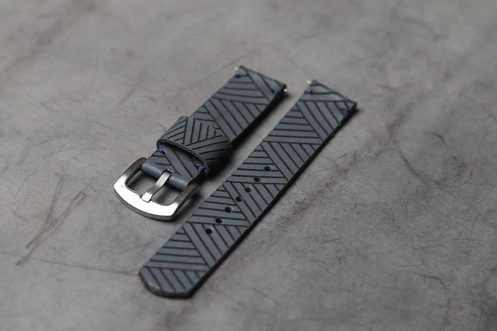"E1" ENGRAVED STRAPS - PRUSSIAN BLUE